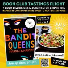 Load image into Gallery viewer, Book Discussion +/or Foodie Event / Book Club Tastings Experience for Bandit Queens - Starting at $10!
