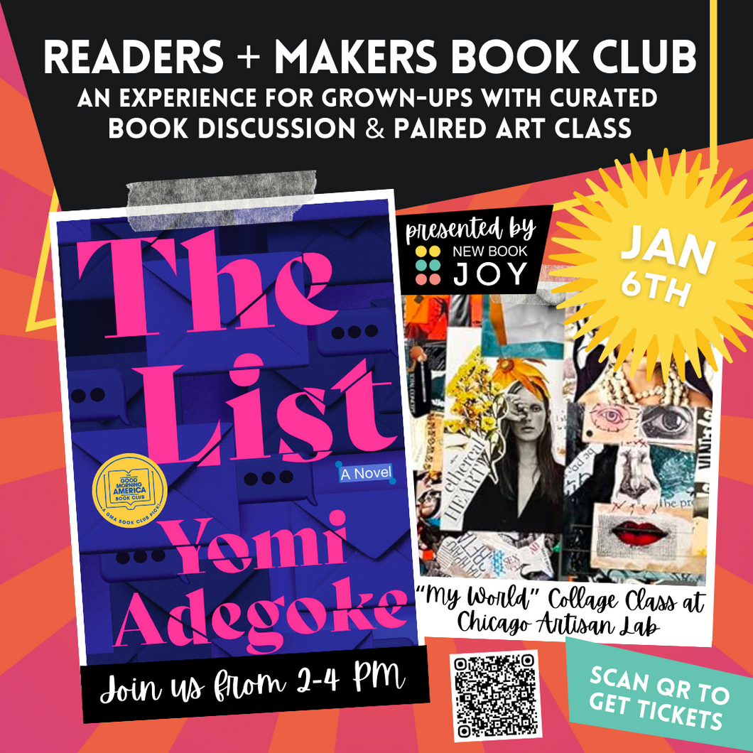 Book Discussion +/or Collage Art Class / Book Club Experience for The List - Starting at $10!