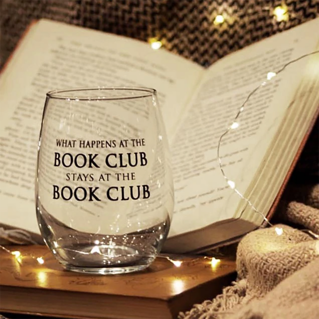 Stemless Wine Glass - Book Club / FLY PAPER PRODUCTS