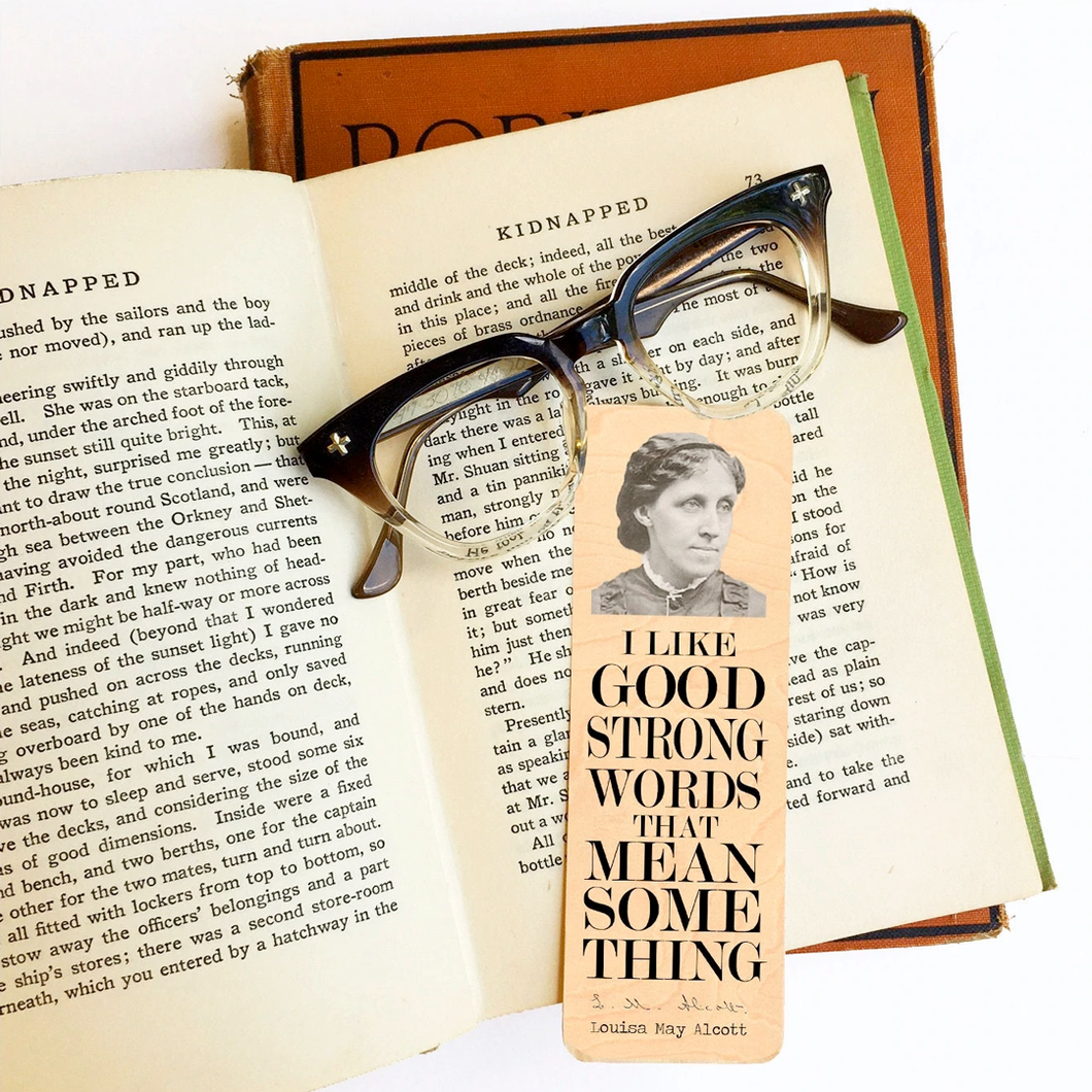 Wood Bookmark - Louisa May Alcott / FLY PAPER PRODUCTS