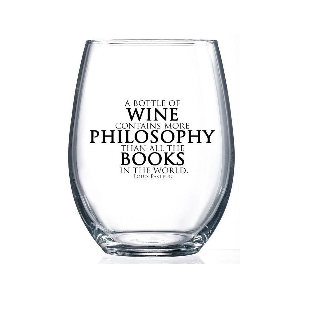 Stemless Wine Glass - More Philosophy / FLY PAPER PRODUCTS