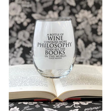 Load image into Gallery viewer, Stemless Wine Glass - More Philosophy / FLY PAPER PRODUCTS
