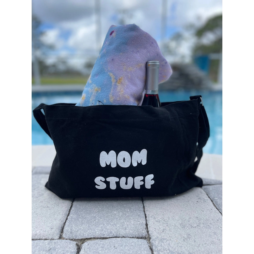 Mom Stuff Canvas Weekender Tote or Beach Bag / HARRIS GIRLS & CO.